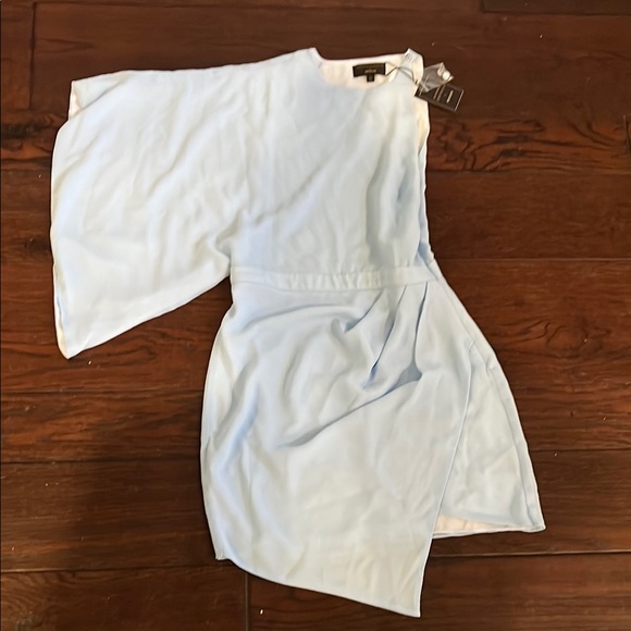 NWT Michael Costello x Revolve Elegant Light Blue one shoulder Dress - Picture 2 of 5